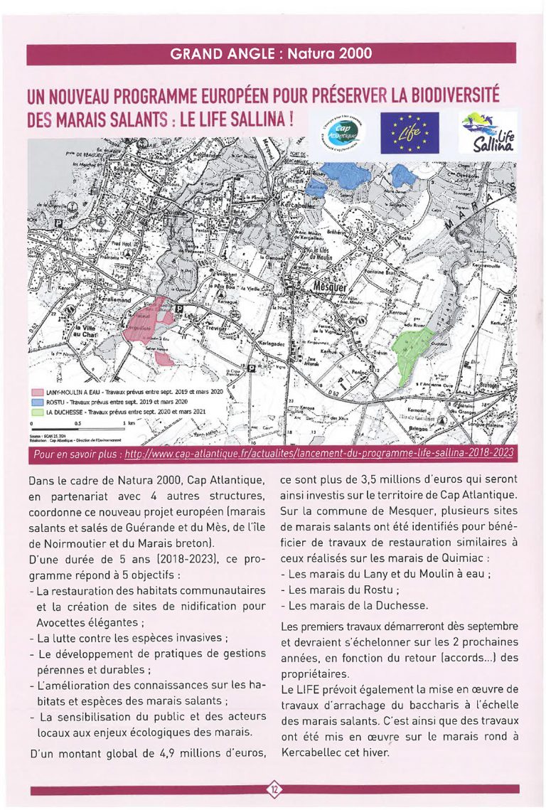 Le Traict de Mesquer - été/automne 2019 n°180 - LIFE SALLINA sur la commune de Mesquer