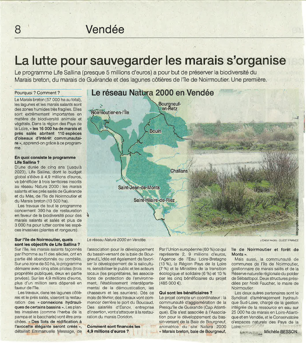Ouest France - Conférence de presse - zoom LIFE sur Noirmoutier